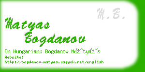 matyas bogdanov business card